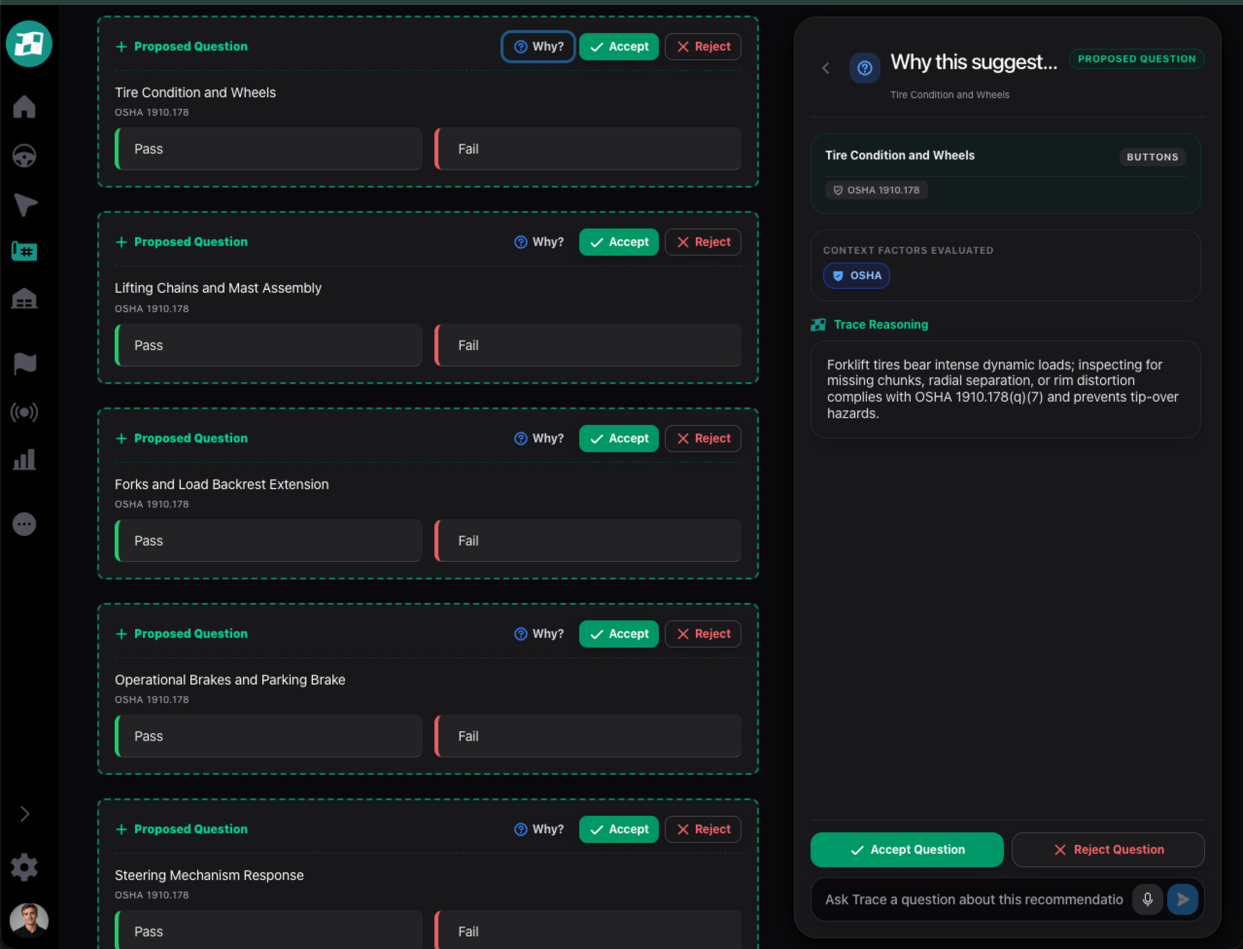 TraceTrack AI Regulatory Intelligence Track Builder with OSHA and Compliance Reasoning