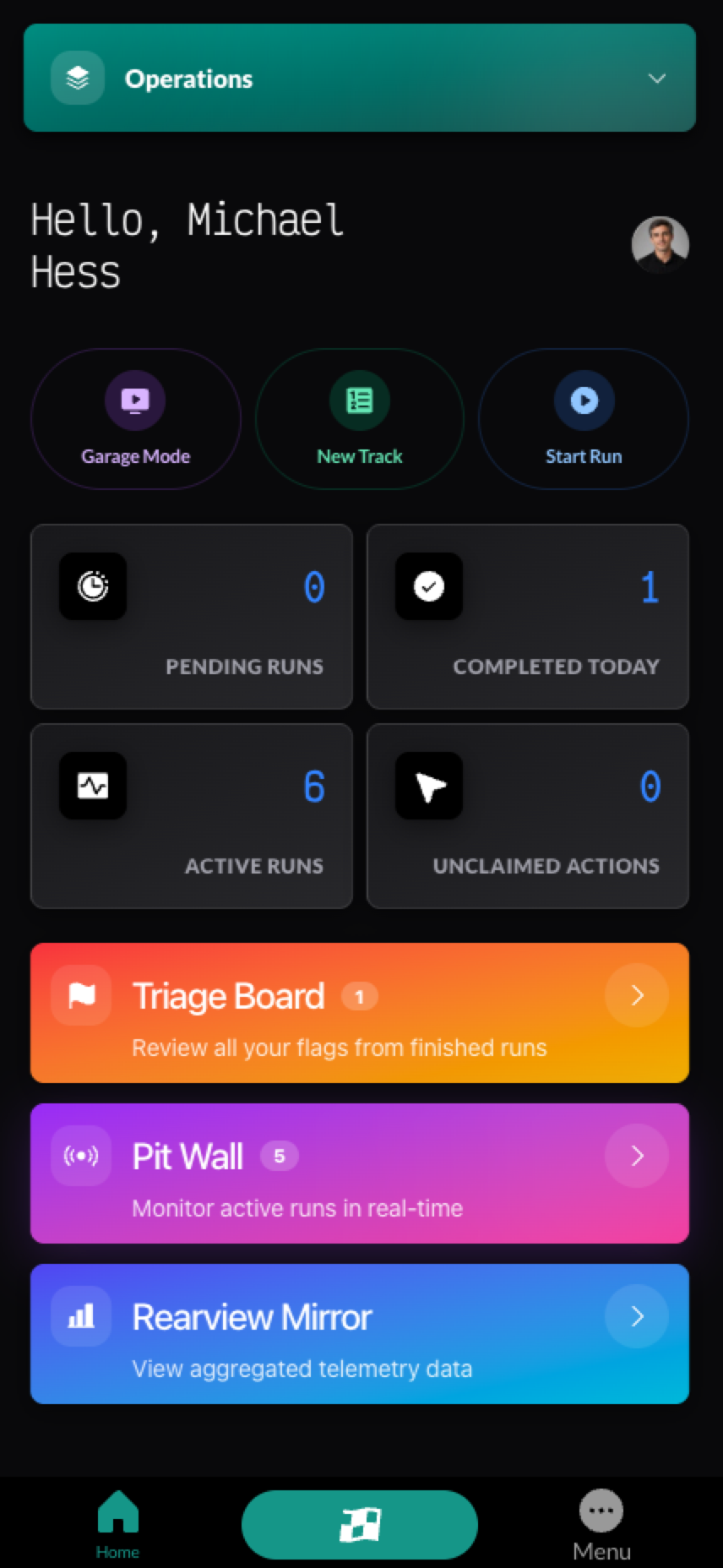 TraceTrack Mobile Executive Command Operations Dashboard